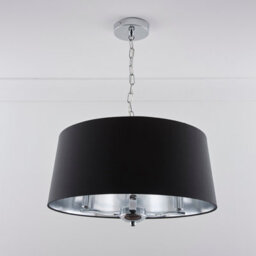 K Living Giovanna 3 Light Chrome Chandelier And Black Shade - thumbnail 3