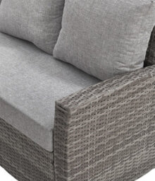 Evre 9 Seat Marylin Corner Sofa & Dining Rattan Furniture Set For Indoor Outdoor Patios Grey With Cover - thumbnail 9
