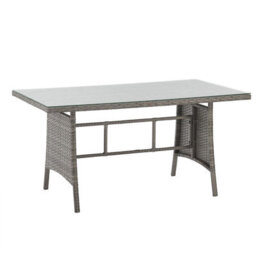 Evre 9 Seat Marylin Corner Sofa & Dining Rattan Furniture Set For Indoor Outdoor Patios Grey With Cover - thumbnail 6
