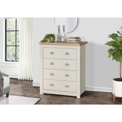 Birlea Highgate 4 Drawer Chest Cream & Oak - image 1