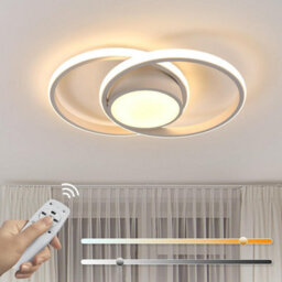Pheashine White Round LED Ceiling Light Dimmable Modern Design 3000K-6000K