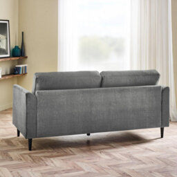 Furniturebox Uk Logan Silver Grey Fabric 3 Seater Sofa - thumbnail 3