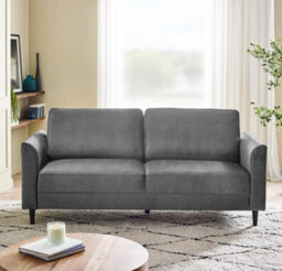 Furniturebox Uk Logan Silver Grey Fabric 3 Seater Sofa - thumbnail 2
