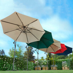 Garden Gear Cantilever Parasol With Cover, Umbrella Canopy Outdoor Sun Shade (Grey) - thumbnail 2