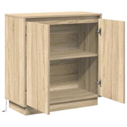 Berkfield Sideboard With Led In Sonoma Oak - 71 X 34.5 X 75 Cm - Made From Engineered Wood - thumbnail 6
