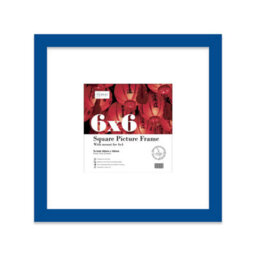 "6X6"" Blue Picture Frame - 6X6"" Square Frame With 4X4"" Mount For 6X6""/4X4"" Pictures Art Deco Style Room Decor, 1 Pack" - thumbnail 1