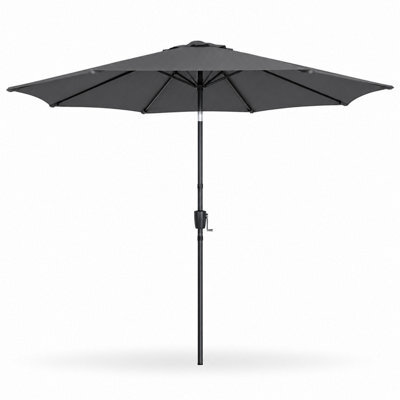 Shopnbits 3M Garden Parasol Sun Shade Canopy Patio Large Outdoor Umbrella Crank Tilt Uv Resistant Dark Grey - image 1