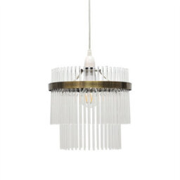 First Choice Lighting Set Of 2 Georgia - Antique Brass With Glass Easy Fit Pendant Shades - thumbnail 3