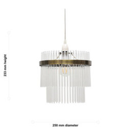 First Choice Lighting Set Of 2 Georgia - Antique Brass With Glass Easy Fit Pendant Shades - thumbnail 6