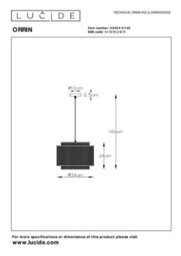 Lucide Orrin Modern Pendant Light 34Cm - 1Xe27 - Black - thumbnail 5