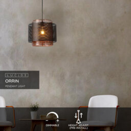 Lucide Orrin Modern Pendant Light 34Cm - 1Xe27 - Black - thumbnail 2