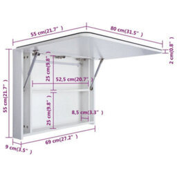 Vidaxl Led Bathroom Mirror Cabinet 80X9.5X55 Cm - thumbnail 8