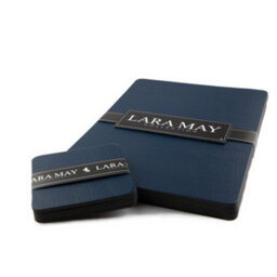 Lara-May Set Of 8 Royal Blue Recycled Leather Placemats And 8 Leather Coasters - thumbnail 2