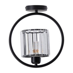 Living And Home E27 Semi Flush Mount Ceiling Light With Crystal Shade, 20W - thumbnail 1