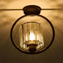 Living And Home E27 Semi Flush Mount Ceiling Light With Crystal Shade, 20W - thumbnail 3