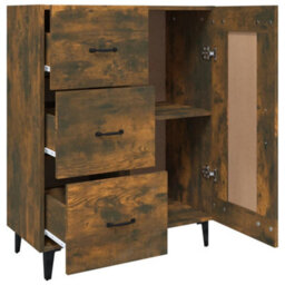 Berkfield Classic Sideboard Smoked Oak 69.5X34X90 Cm Engineered Wood - thumbnail 6