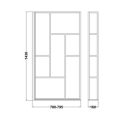 Royal Bathrooms Qubix 1600 X 850mm Acrylic Left Hand L-Shaped Shower Bathtub With Front Panel & Matt Black Abstract Grid Framed Screen - thumbnail 9