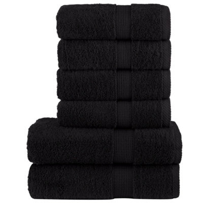 Berkfield 6 Piece Premium Towel Set Solund Black 600 Gsm - image 1