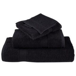Berkfield 6 Piece Premium Towel Set Solund Black 600 Gsm - thumbnail 4