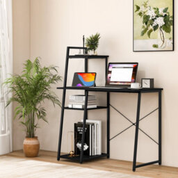Costway Home Office Desk Computer Desk Pc Laptop Table W/ Bookshelf & Host Stand - thumbnail 4