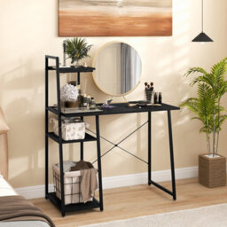 Costway Home Office Desk Computer Desk Pc Laptop Table W/ Bookshelf & Host Stand - thumbnail 3