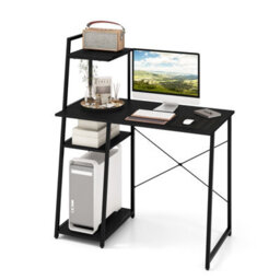 Costway Home Office Desk Computer Desk Pc Laptop Table W/ Bookshelf & Host Stand - thumbnail 9