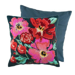 Groves Of Thames Half Cross Stitch / Tapestry Kit: Cushion: Painted Floral - thumbnail 2