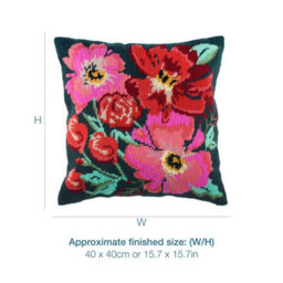 Groves Of Thames Half Cross Stitch / Tapestry Kit: Cushion: Painted Floral - thumbnail 4