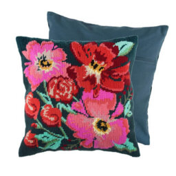 Groves Of Thames Half Cross Stitch / Tapestry Kit: Cushion: Painted Floral