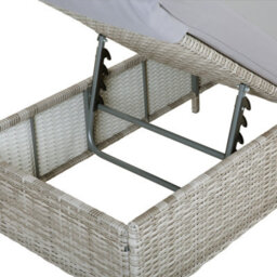 Beliani Sun Lounger With Cushion Turin Reclining Pe Rattan Grey - thumbnail 6