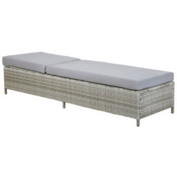 Beliani Sun Lounger With Cushion Turin Reclining Pe Rattan Grey - thumbnail 4