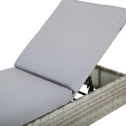Beliani Sun Lounger With Cushion Turin Reclining Pe Rattan Grey - thumbnail 5