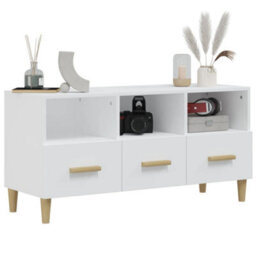 Berkfield Tv Cabinet White 102X36X50 Cm Engineered Wood - thumbnail 4