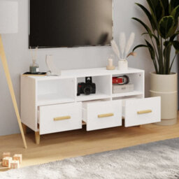 Berkfield Tv Cabinet White 102X36X50 Cm Engineered Wood - thumbnail 3