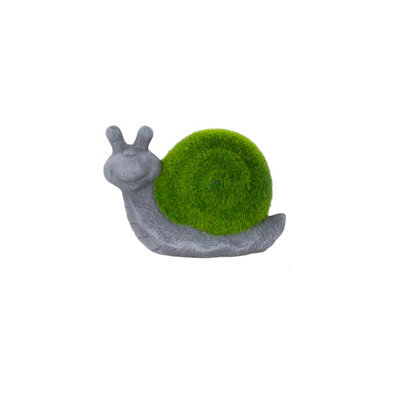 Terrastyle Green, Grey Ceramic Snail Garden Ornament (H)12.2Cm (W)7.7Cm