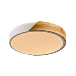 Luminosa Lighting Luminosa Nastro Decorative Flush Ceiling Light Wood, White 3000K Warm White - thumbnail 2