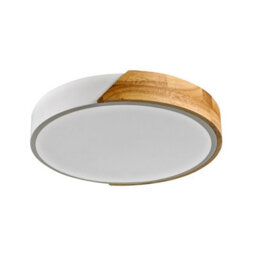 Luminosa Lighting Luminosa Nastro Decorative Flush Ceiling Light Wood, White 3000K Warm White - thumbnail 1