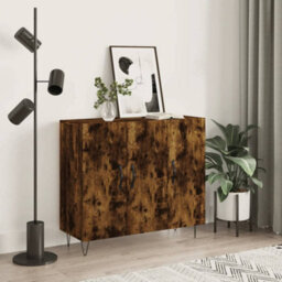 Berkfield Modern Sideboard Smoked Oak 90X34X80 Cm Engineered Wood - thumbnail 2