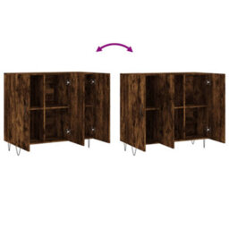 Berkfield Modern Sideboard Smoked Oak 90X34X80 Cm Engineered Wood - thumbnail 9