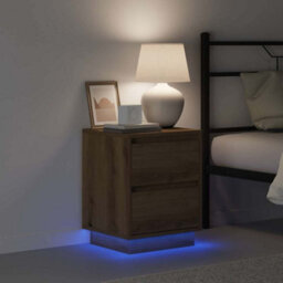 Berkfield Modern Bedside Cabinets With Led Lights 2 Pcs Artisan Oak 39X34.5X50 Cm - thumbnail 5