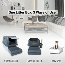 Igad Xxl Stainless Steel Cat Litter Box, High Sides, Non-Stick, Easy Clean, Odour Control, Removable Lid And Scoop, Grey - thumbnail 7