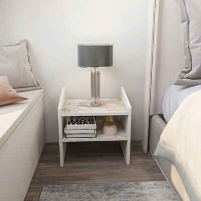 Decorotika Adin Furniture Nightstand White Ephesus - image 1
