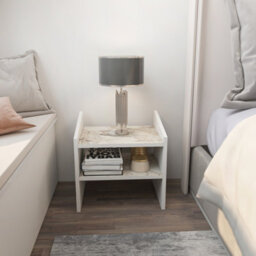 Decorotika Adin Furniture Nightstand White Ephesus - thumbnail 1