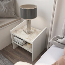 Decorotika Adin Furniture Nightstand White Ephesus - thumbnail 3