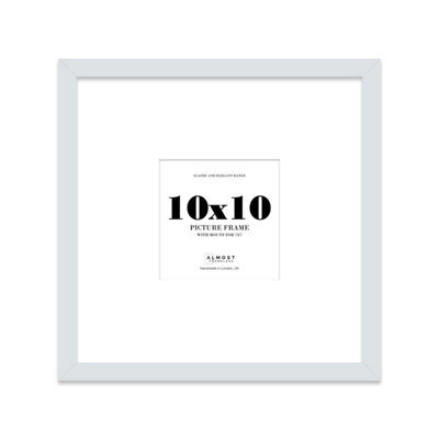 "10X10"" Light Grey Picture Frame - 10X10"" Square Frame With 7X7"" Mount For 10X10""/7X7"" Pictures Luxurious Style Thin Edge, 1 Pack" - image 1