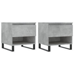 Berkfield Modern Coffee Tables 2 Pcs Concrete Grey 50X46X50 Cm Engineered Wood - thumbnail 1