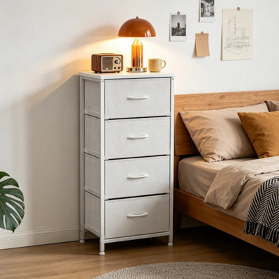 White 4 Drawer Fabric Chest Of Drawers - image 1