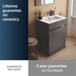 Ideal Standard Eurovit+ 600mm Floor Standing Vanity Unit With 2 Doors In Mid Grey - thumbnail 8