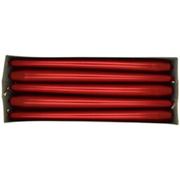 "SolaDirect Tapered Dinner Candles, Pack Of 10, Unscented, Long Burning Time, 24 Cm / 19.45"" (Red, Metallic)" - thumbnail 4