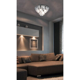 Luminosa Lighting Luminosa London 46Cm Ceiling Light Chrome Acrylic Crystal Clear 5X E14 - thumbnail 3
